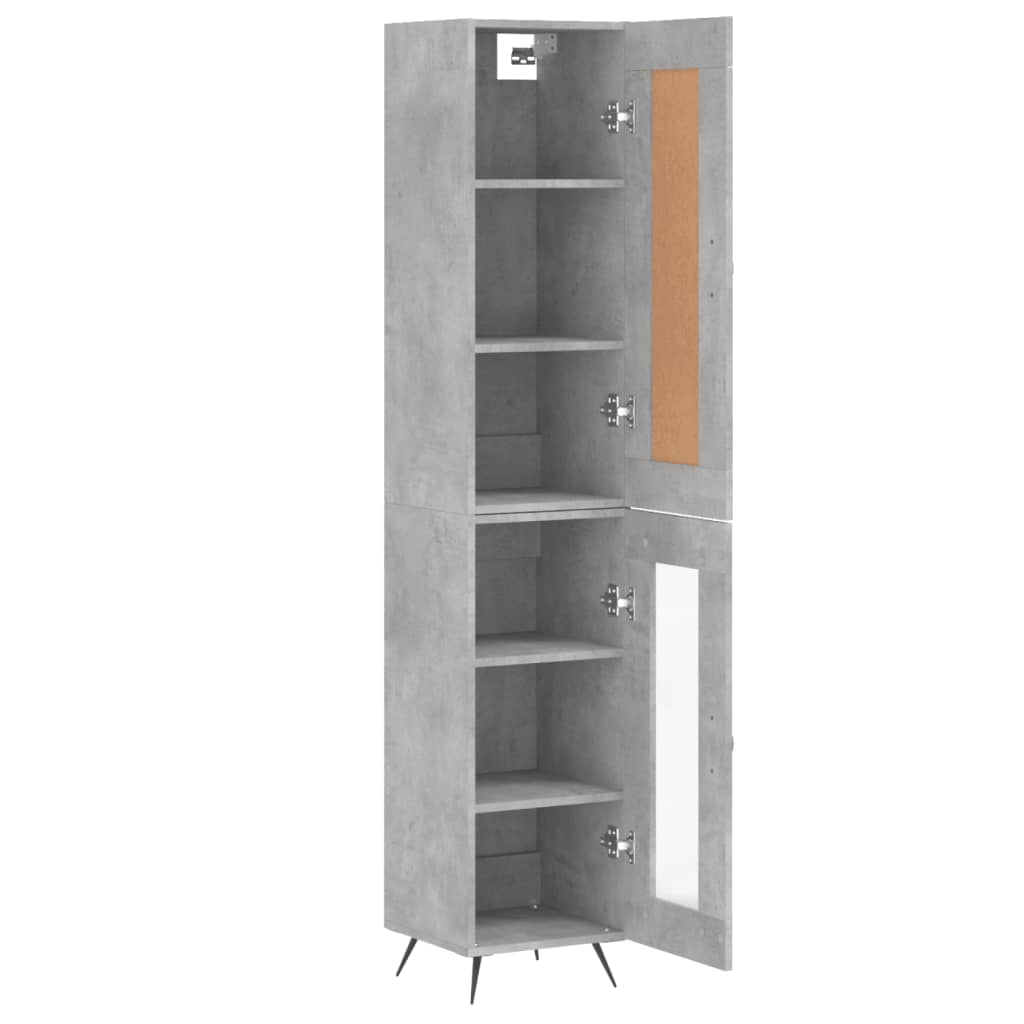 Buffet haut Gris béton 34,5x34x180 cm Bois d'ingénierie - XIOS