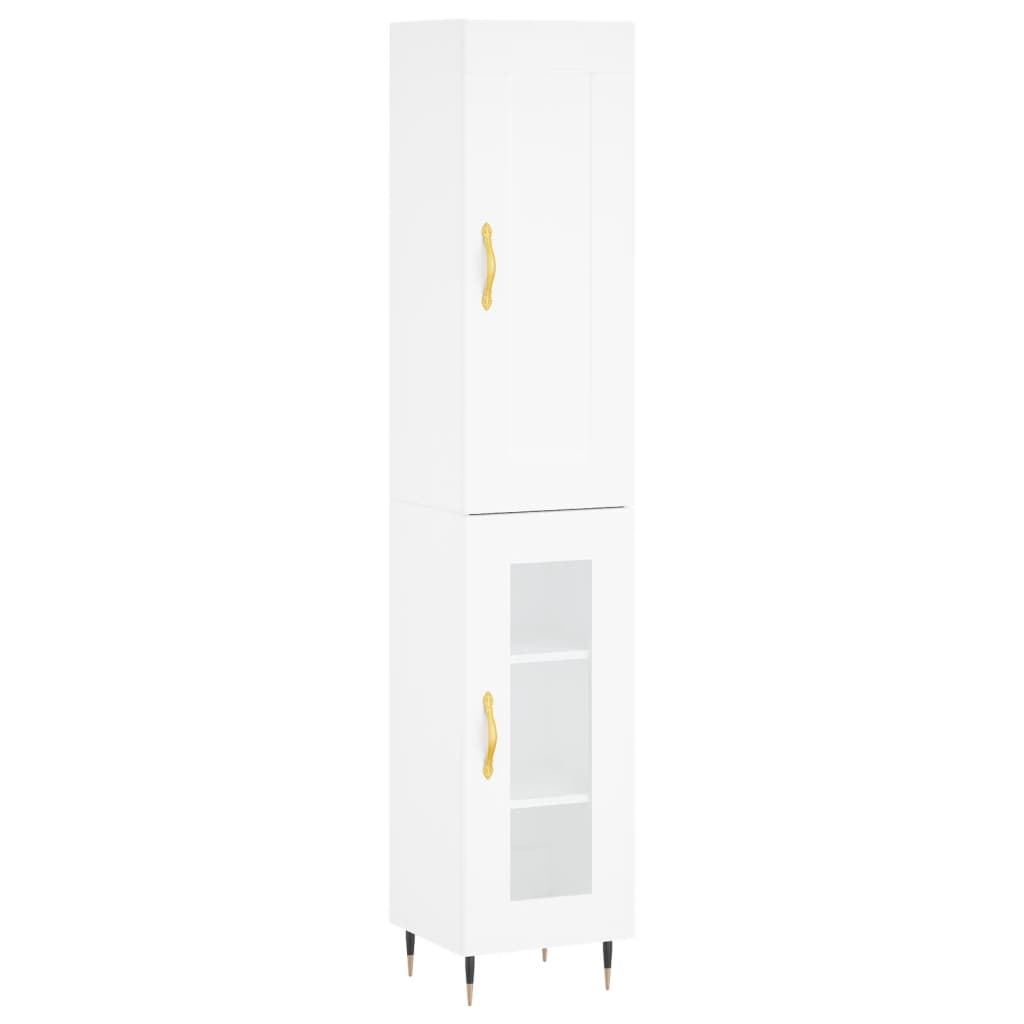 Buffet haut Blanc 34,5x34x180 cm Bois d'ingénierie - XIOS