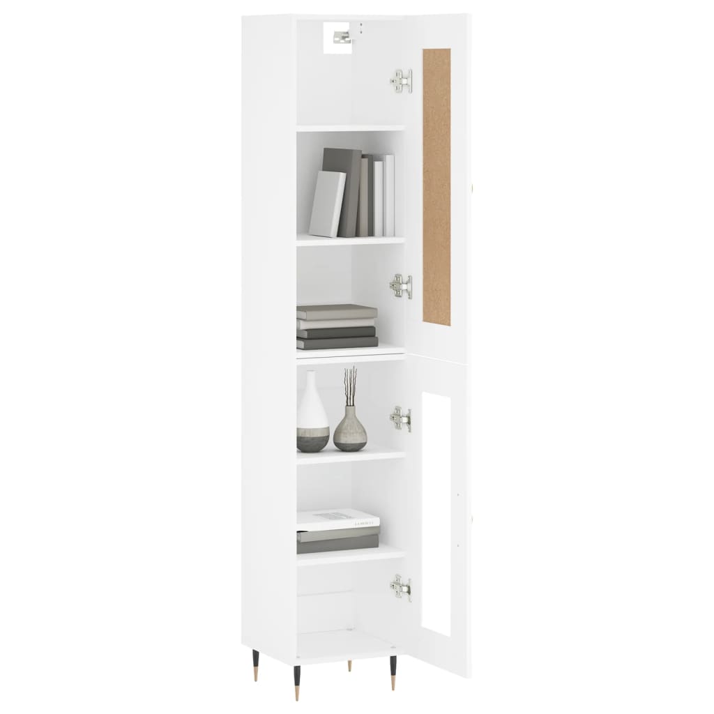 Buffet haut Blanc 34,5x34x180 cm Bois d'ingénierie - XIOS