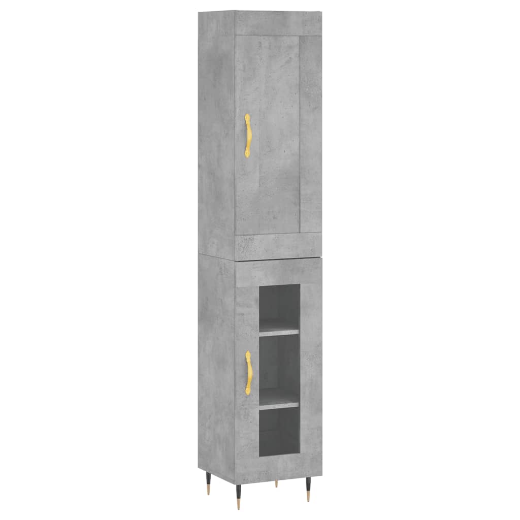 Buffet haut Gris béton 34,5x34x180 cm Bois d'ingénierie - XIOS