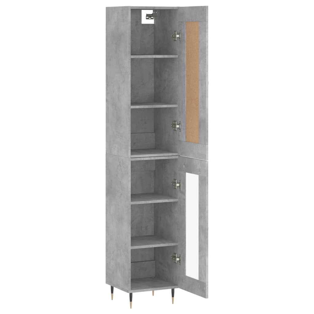 Buffet haut Gris béton 34,5x34x180 cm Bois d'ingénierie - XIOS