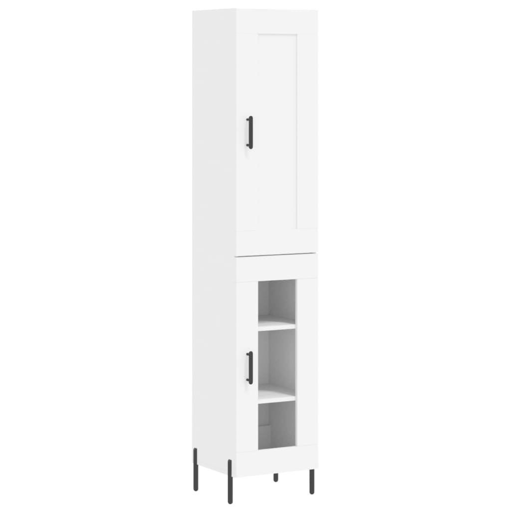 Buffet haut Blanc 34,5x34x180 cm Bois d'ingénierie - XIOS