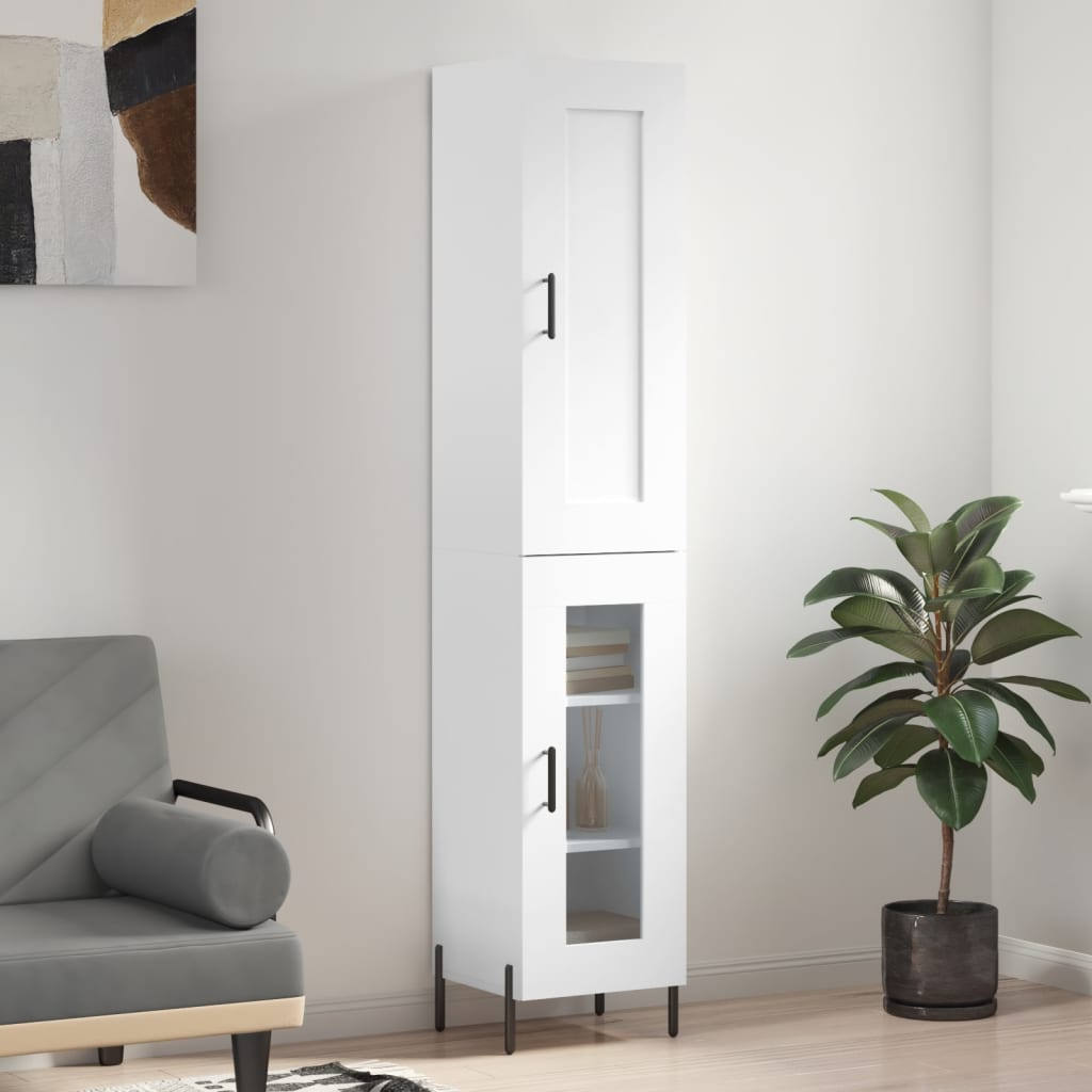 Buffet haut Blanc 34,5x34x180 cm Bois d'ingénierie - XIOS