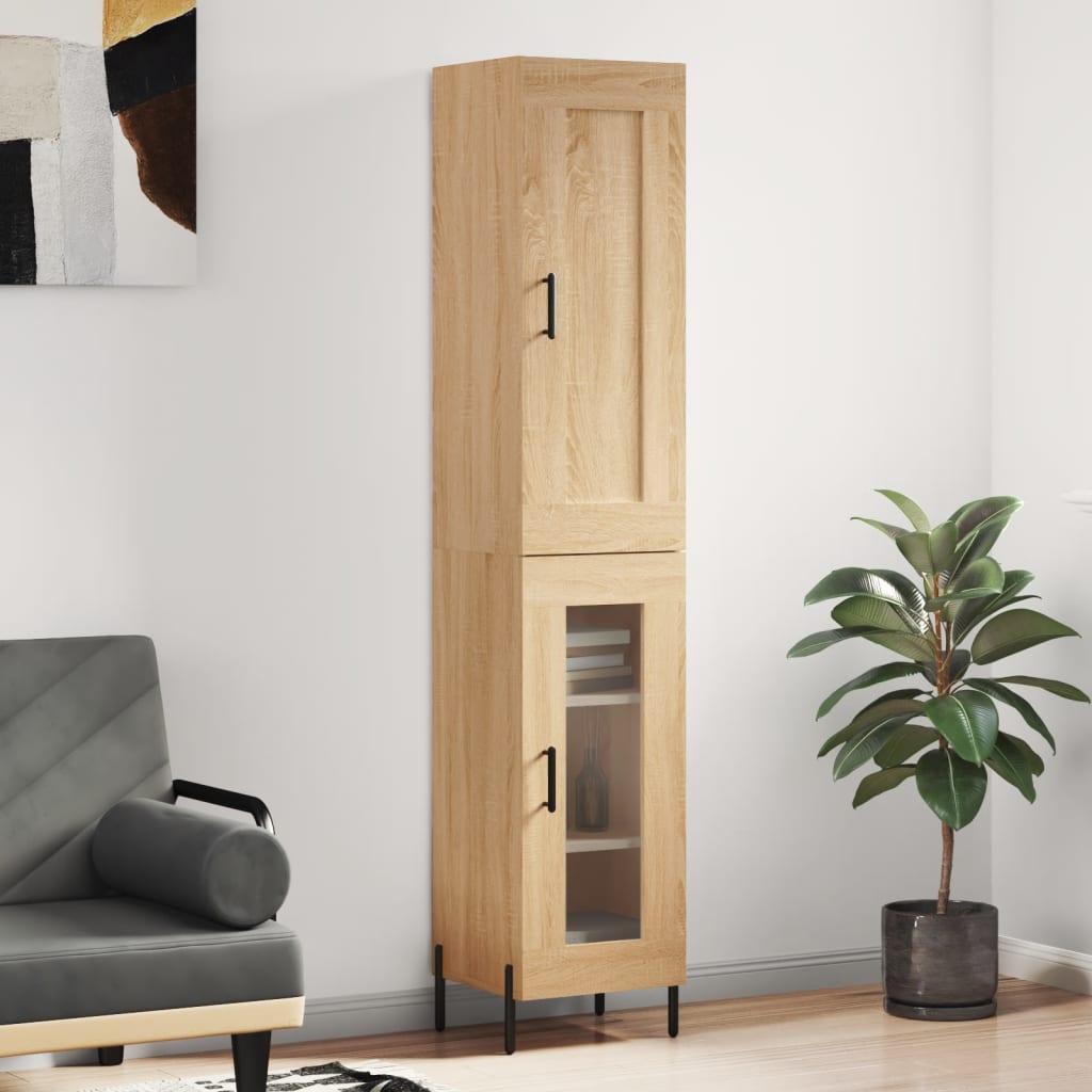 Buffet haut Chêne sonoma 34,5x34x180 cm Bois d'ingénierie - XIOS
