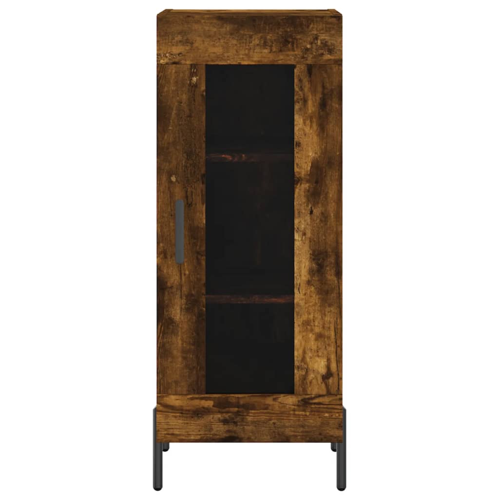 Buffet haut Chêne fumé 34,5x34x180 cm Bois d'ingénierie - XIOS
