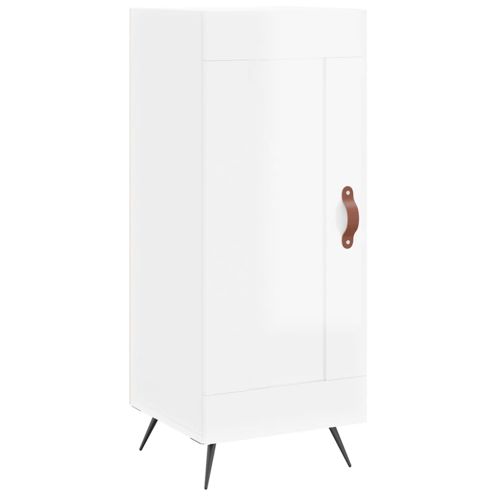 Buffet haut Blanc brillant 34,5x34x180 cm Bois d'ingénierie - XIOS