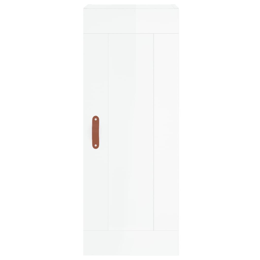 Buffet haut Blanc brillant 34,5x34x180 cm Bois d'ingénierie - XIOS