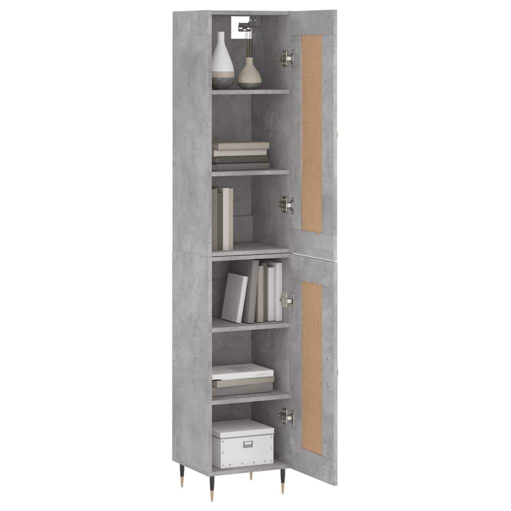 Buffet haut Gris béton 34,5x34x180 cm Bois d'ingénierie - XIOS