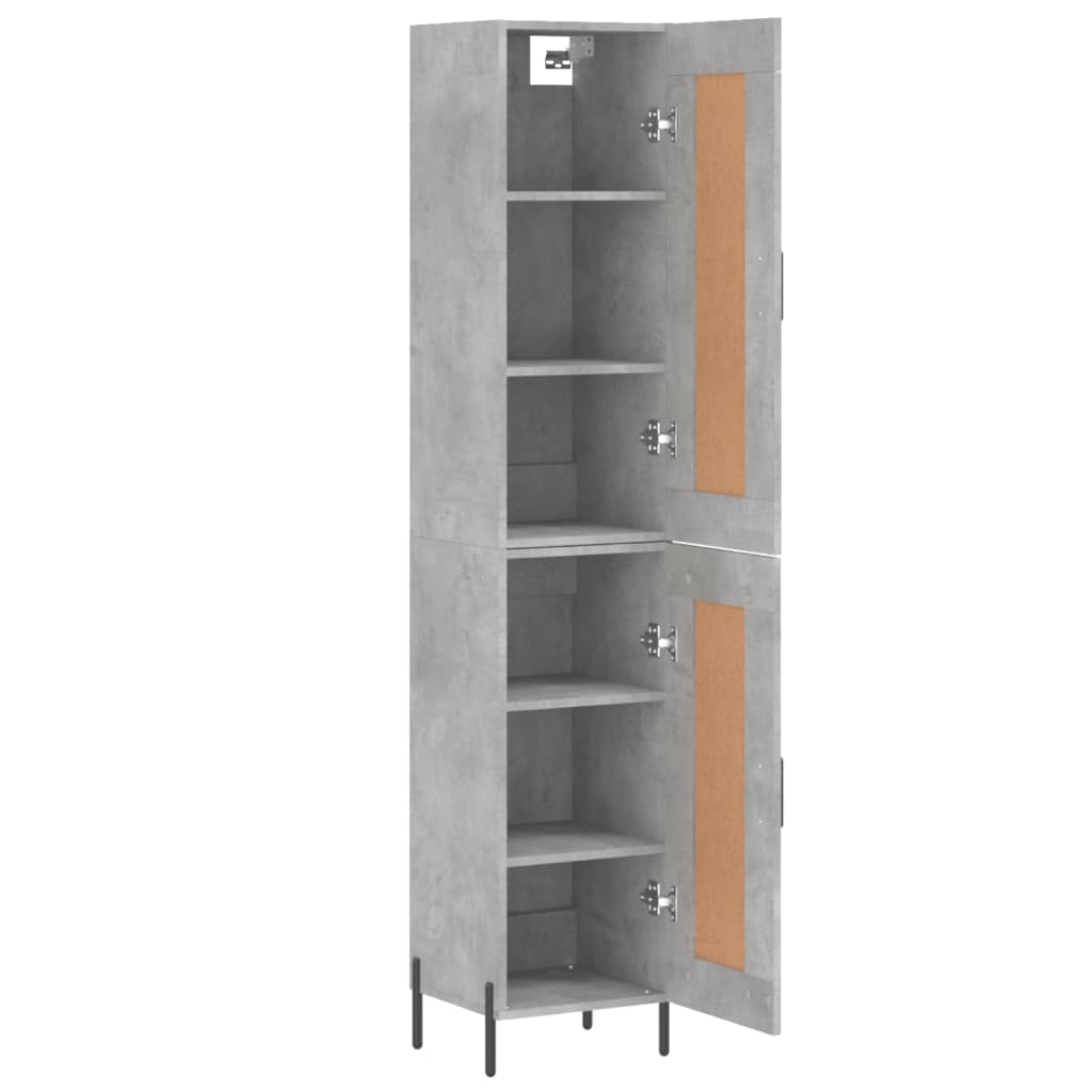 Buffet haut Gris béton 34,5x34x180 cm Bois d'ingénierie - XIOS