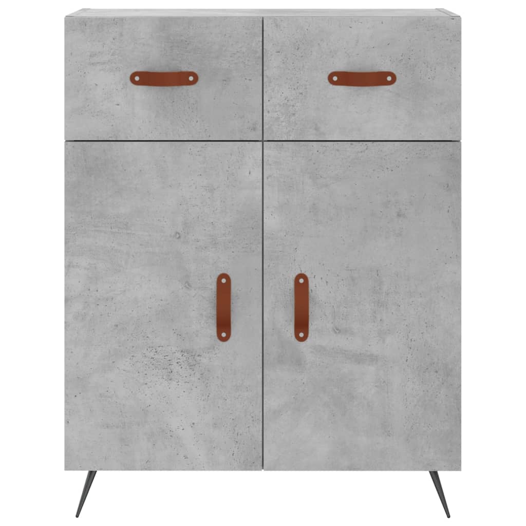 Buffet haut Gris béton 69,5x34x180 cm Bois d'ingénierie - XIOS