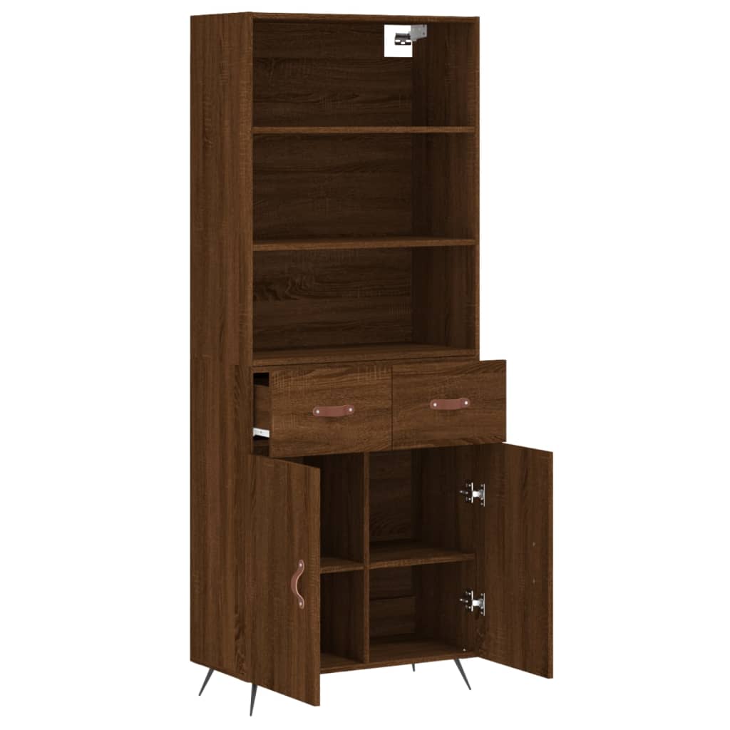 Buffet haut Chêne marron 69,5x34x180 cm Bois d'ingénierie Buffets & bahuts vidaXL