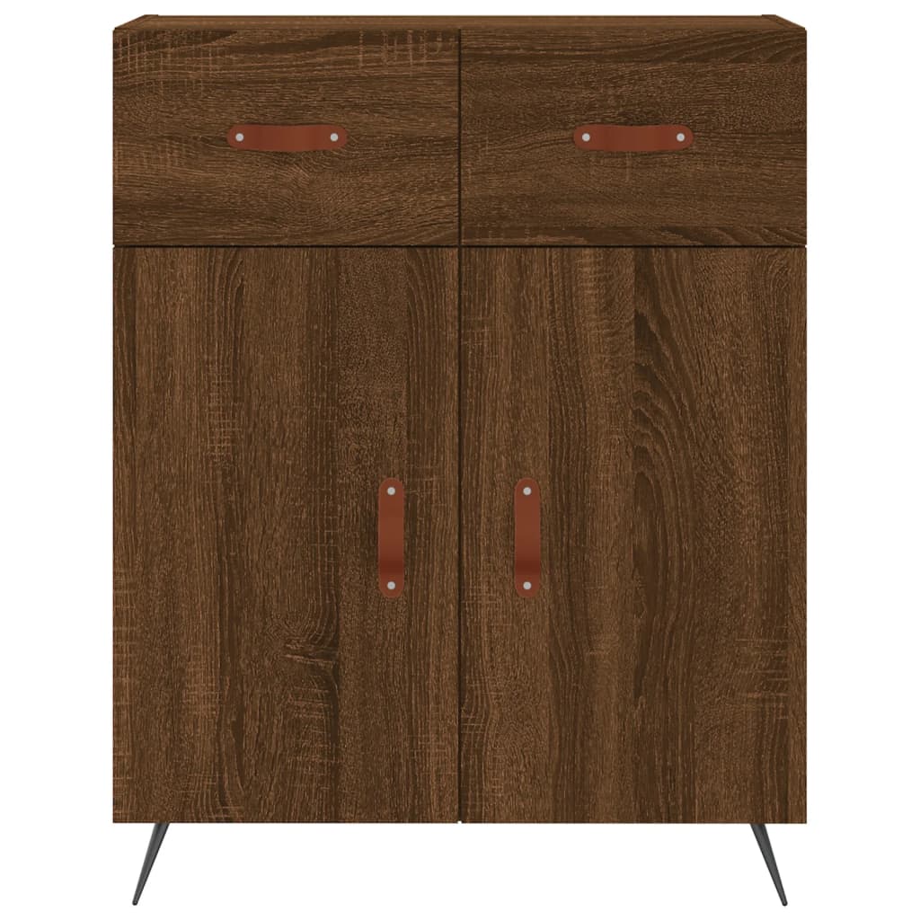 Buffet haut Chêne marron 69,5x34x180 cm Bois d'ingénierie Buffets & bahuts vidaXL
