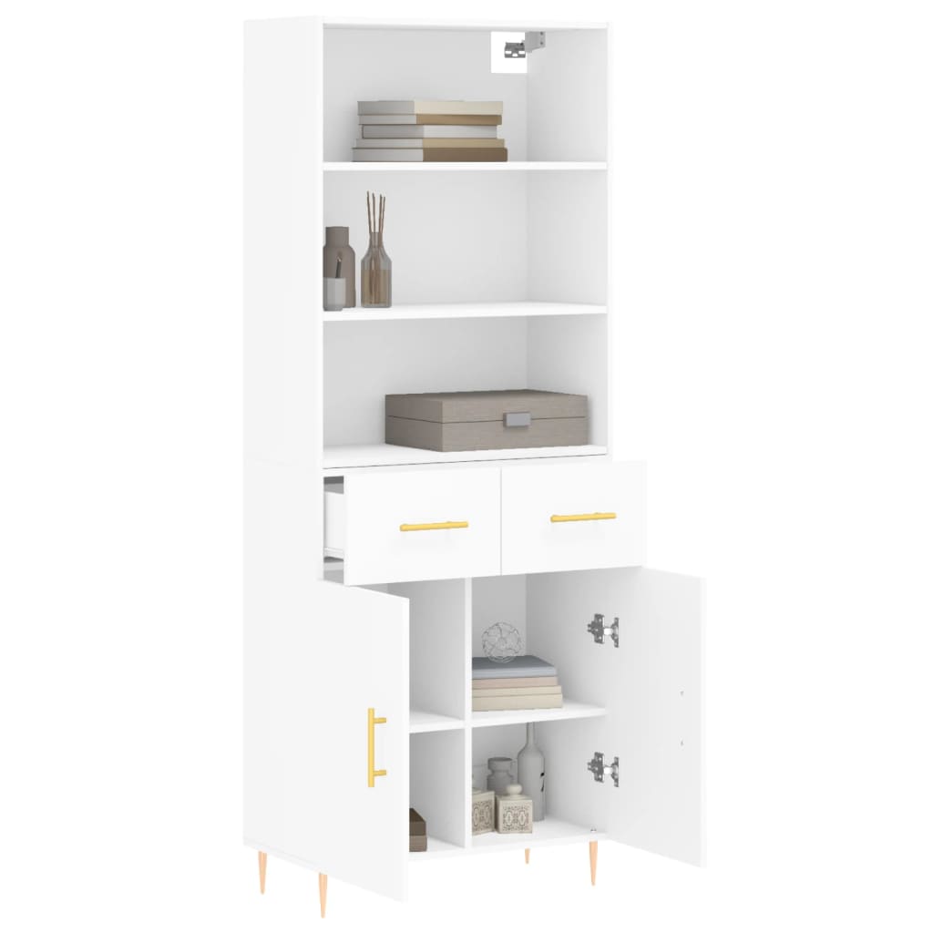 Buffet haut Blanc 69,5x34x180 cm Bois d'ingénierie - XIOS