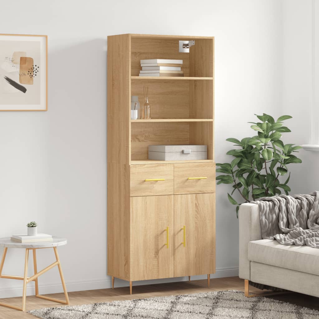 Buffet haut Chêne sonoma 69,5x34x180 cm Bois d'ingénierie - XIOS