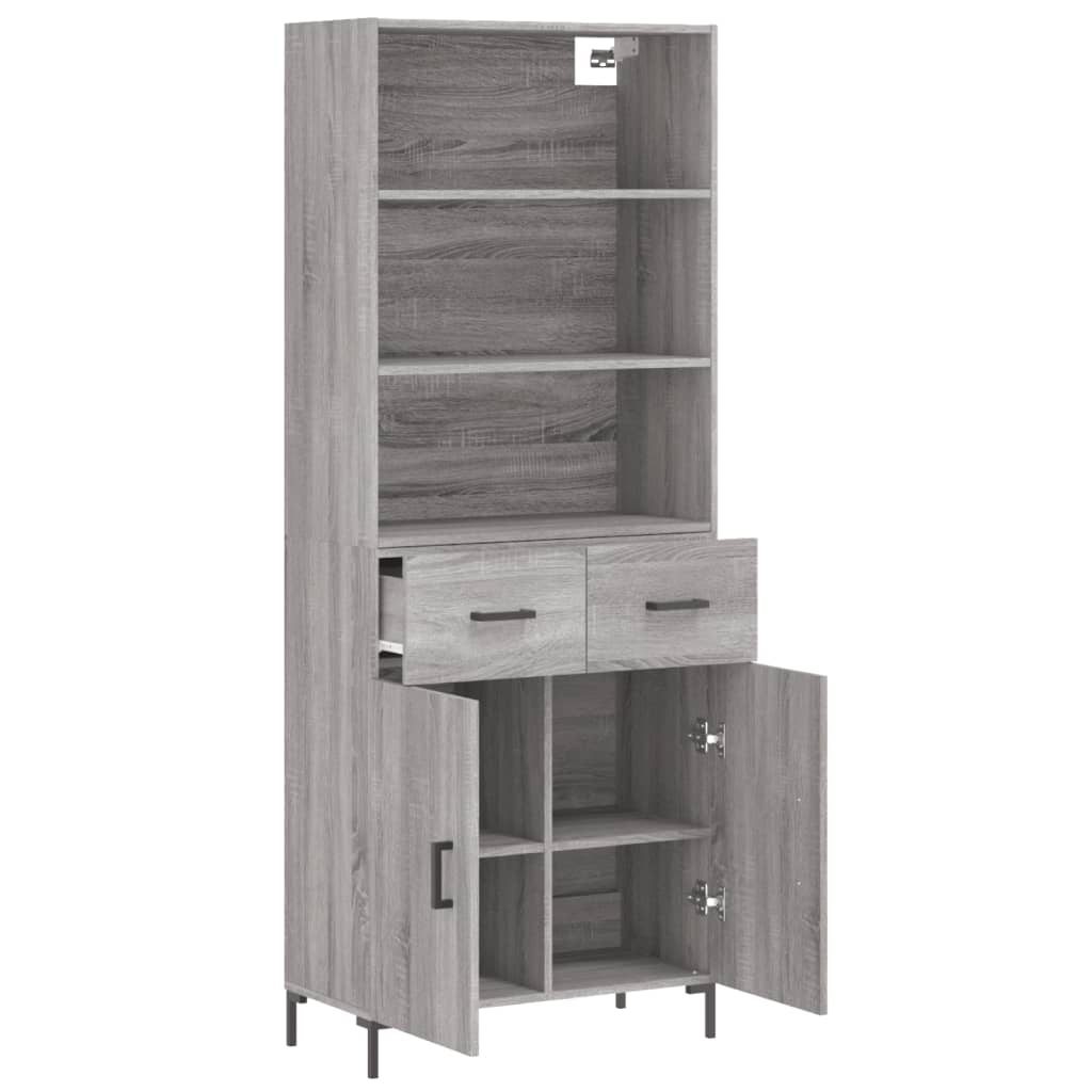 Buffet haut Sonoma gris 69,5x34x180 cm Bois d'ingénierie - XIOS