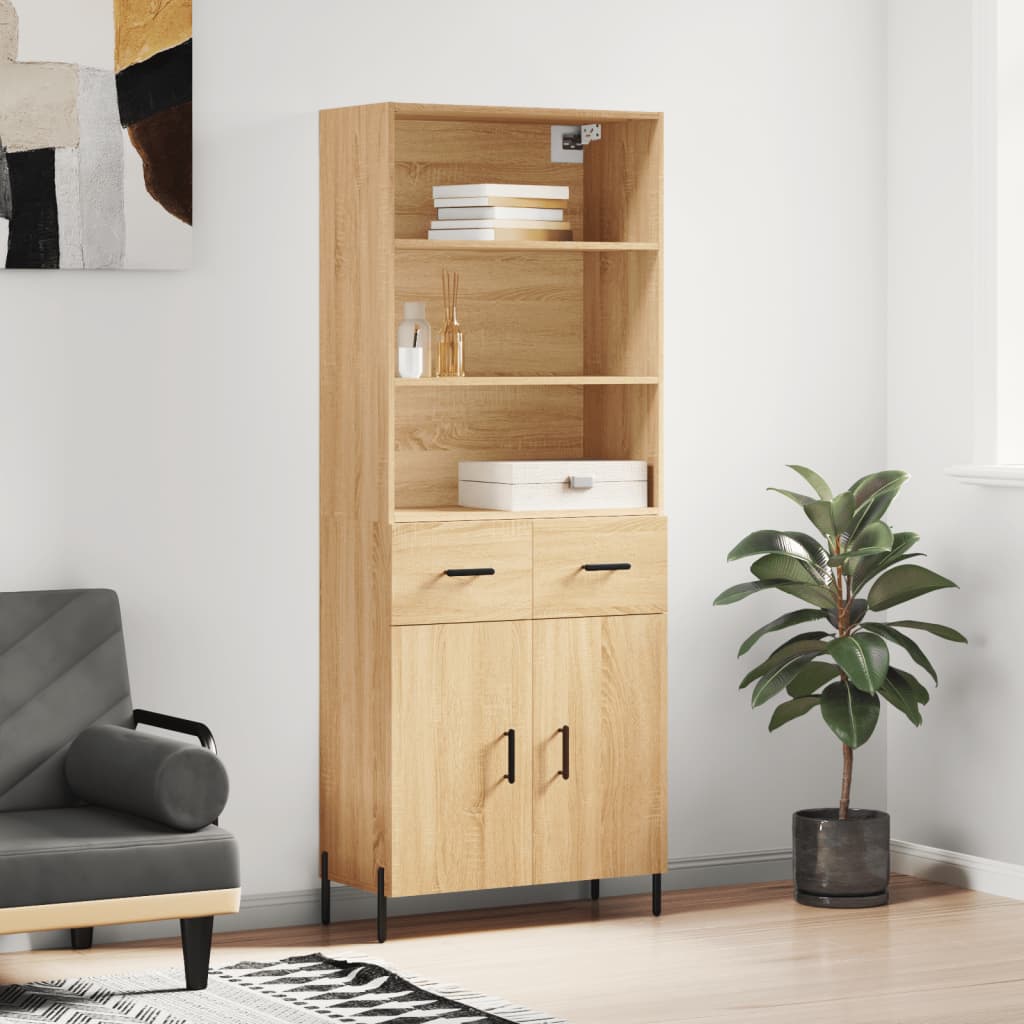 Buffet haut Chêne sonoma 69,5x34x180 cm Bois d'ingénierie - XIOS