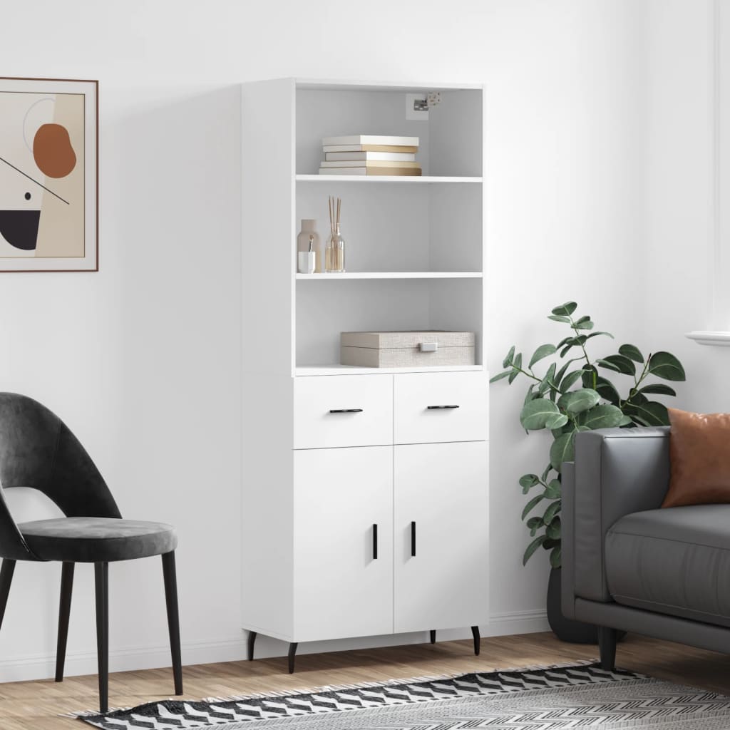Buffet haut Blanc 69,5x34x180 cm Bois d'ingénierie - XIOS