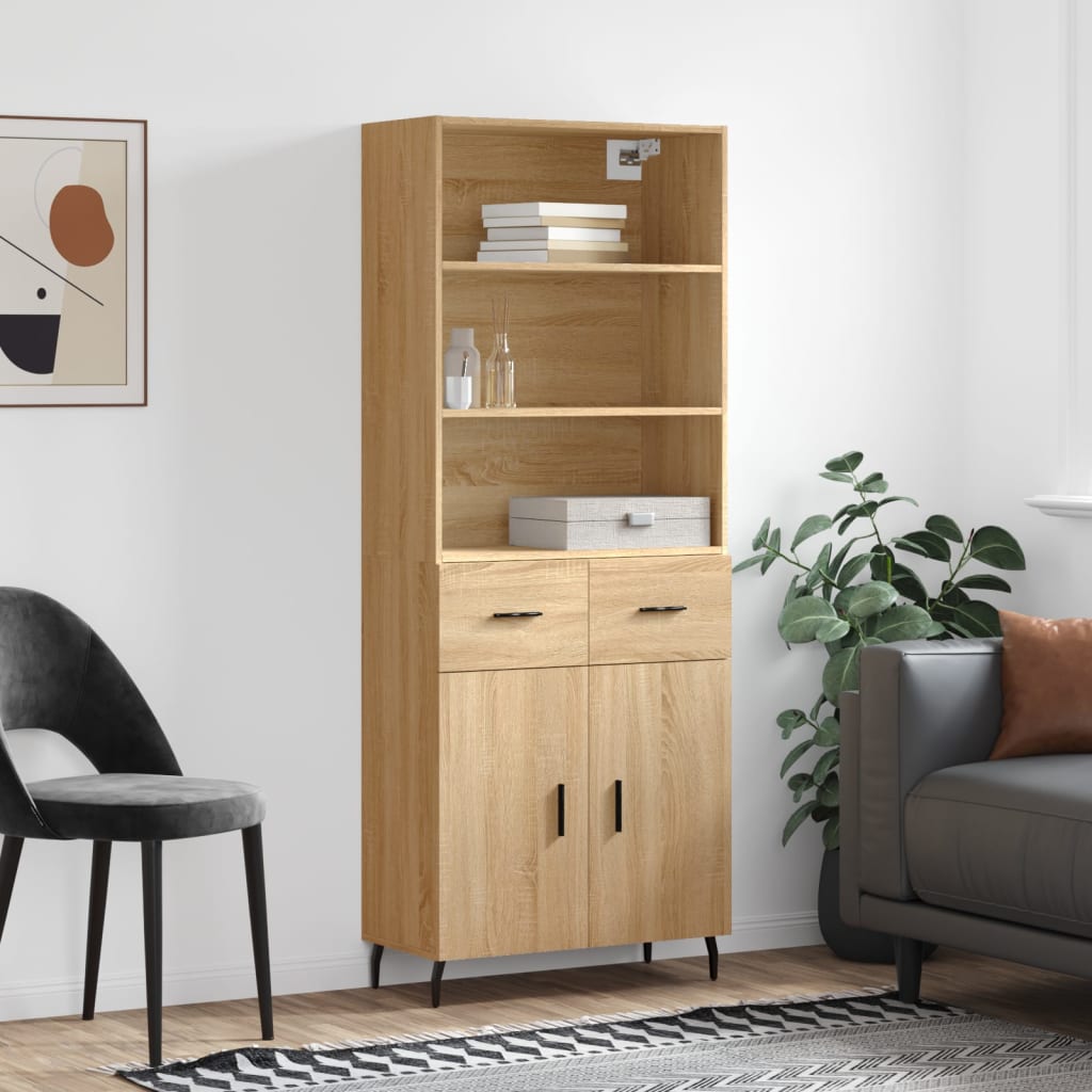 Buffet haut Chêne sonoma 69,5x34x180 cm Bois d'ingénierie - XIOS