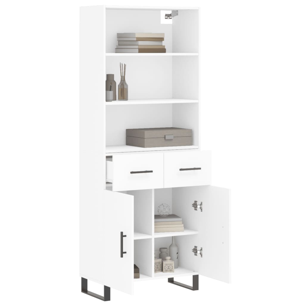 Buffet haut Blanc 69,5x34x180 cm Bois d'ingénierie - XIOS