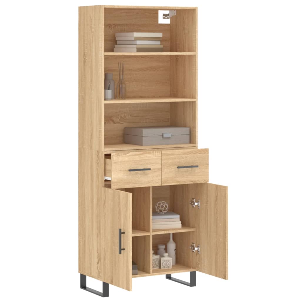 Buffet haut Chêne sonoma 69,5x34x180 cm Bois d'ingénierie - XIOS