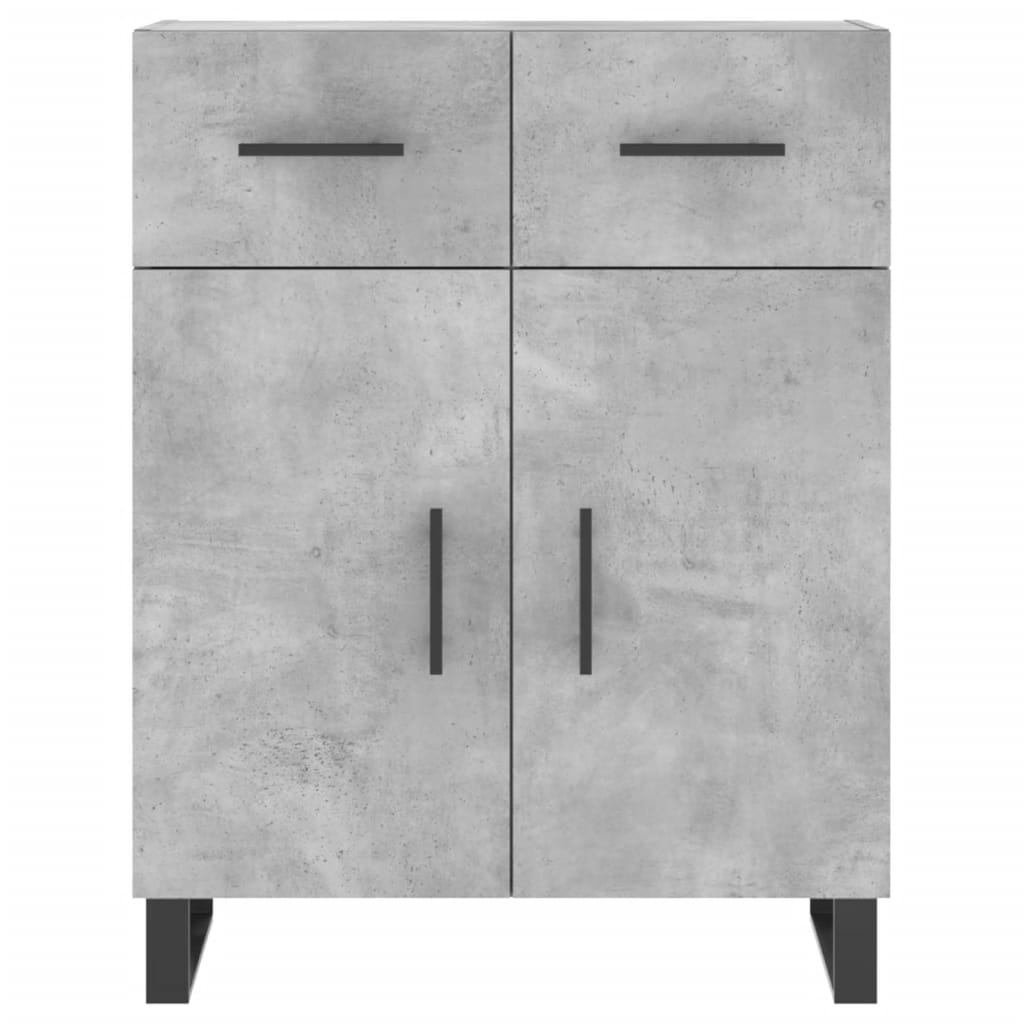 Buffet haut Gris béton 69,5x34x180 cm Bois d'ingénierie - XIOS