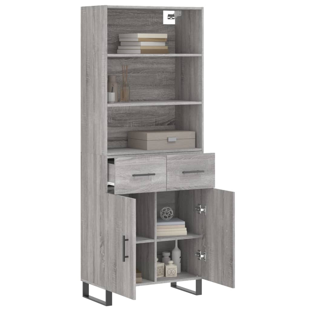 Buffet haut Sonoma gris 69,5x34x180 cm Bois d'ingénierie - XIOS