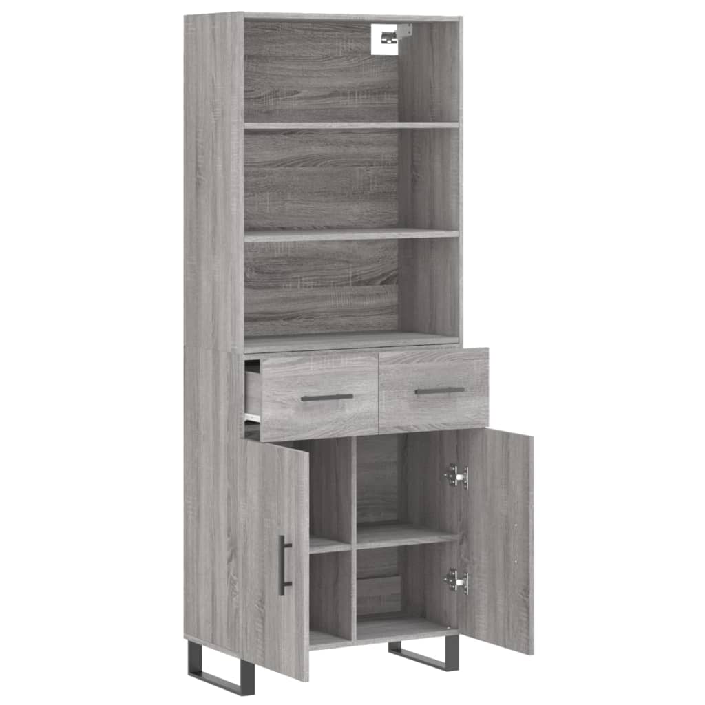 Buffet haut Sonoma gris 69,5x34x180 cm Bois d'ingénierie - XIOS