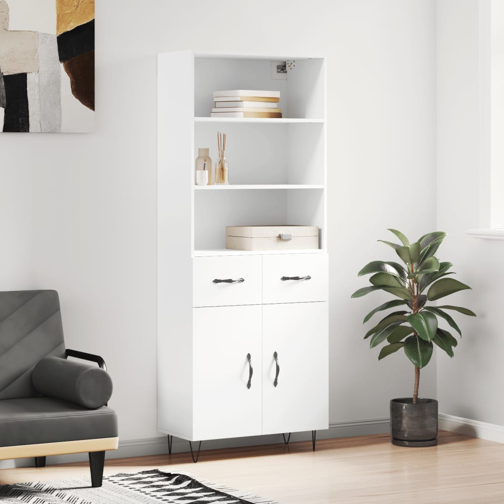 Buffet haut Blanc 69,5x34x180 cm Bois d'ingénierie - XIOS