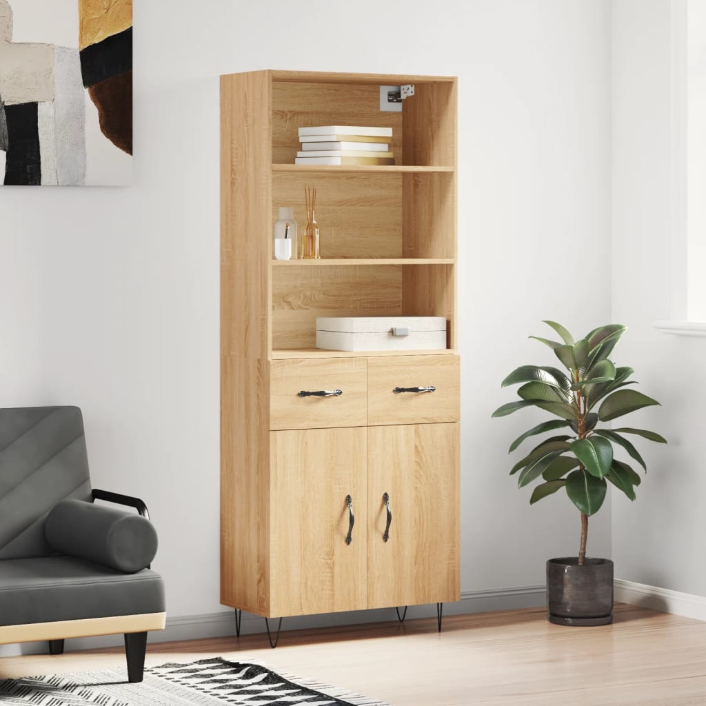 Buffet haut Chêne sonoma 69,5x34x180 cm Bois d'ingénierie - XIOS