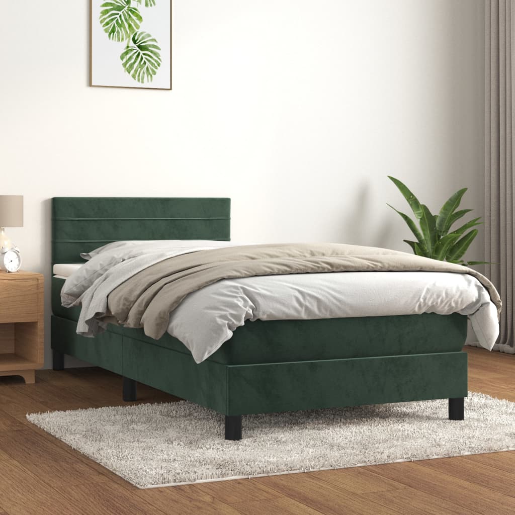 Sommier à lattes de lit avec matelas Vert foncé 90x200 cm - XIOS