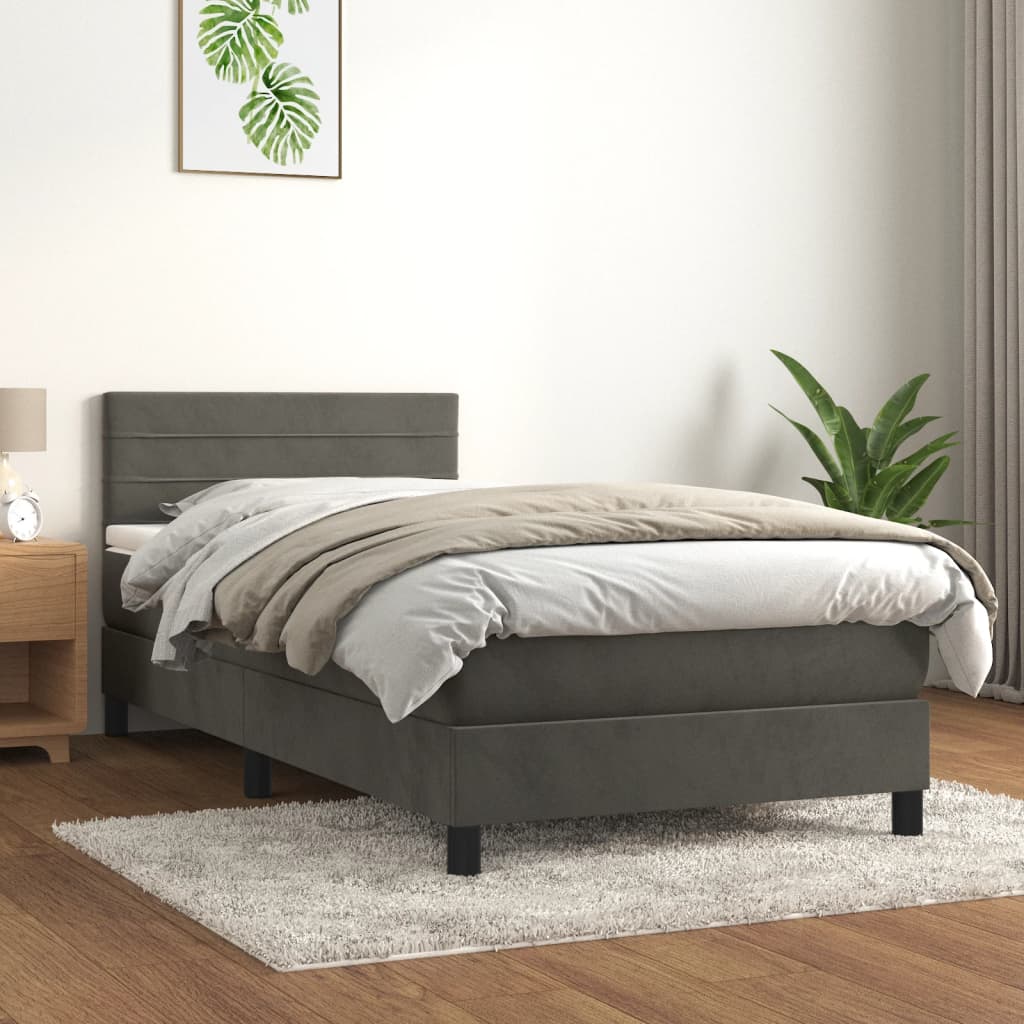 Sommier à lattes de lit avec matelas Gris foncé 100x200 cm - XIOS