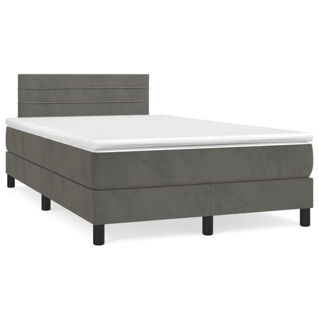 Sommier à lattes de lit et matelas Gris foncé 120x200cm Velours - XIOS
