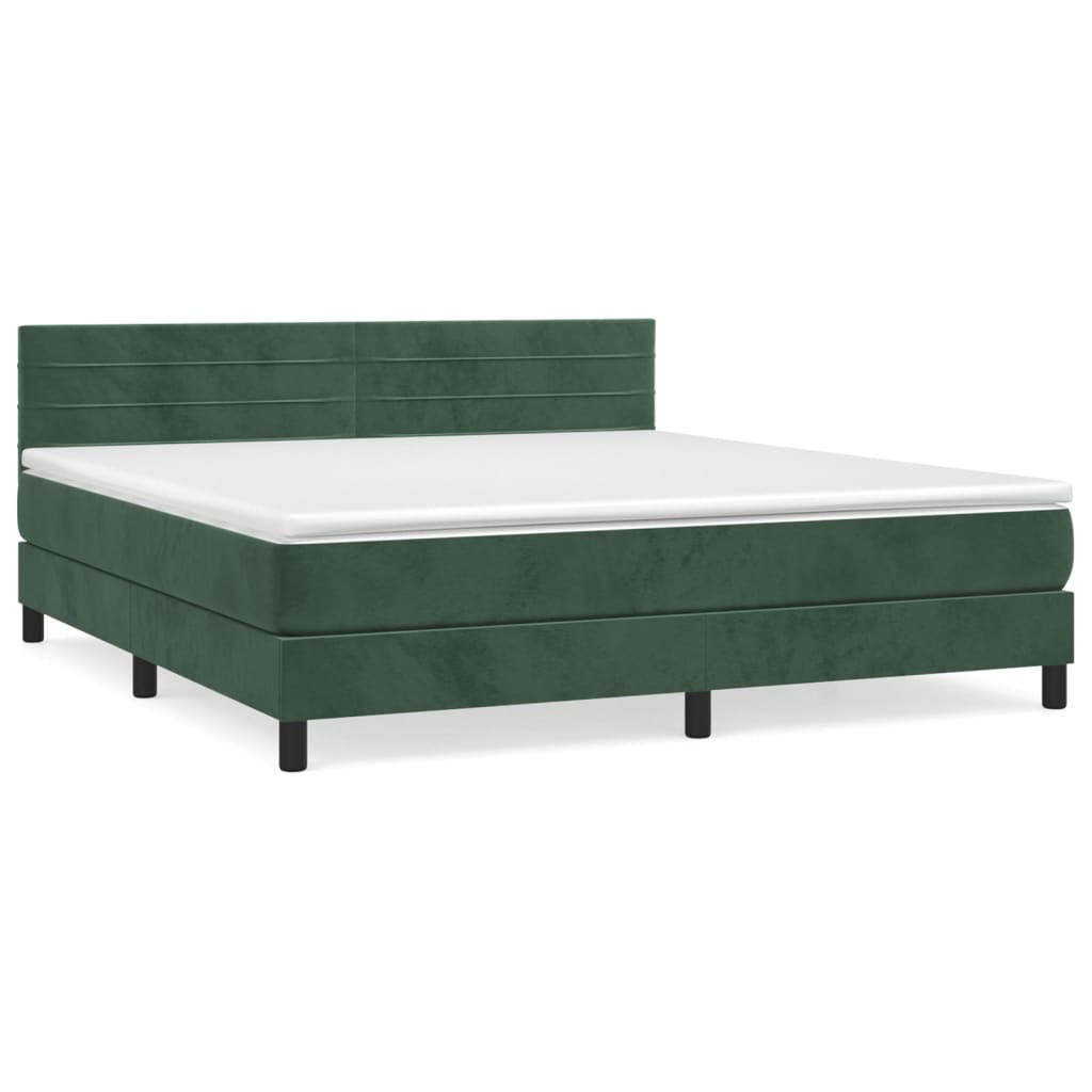 Sommier à lattes de lit et matelas Vert foncé 160x200cm Velours - XIOS