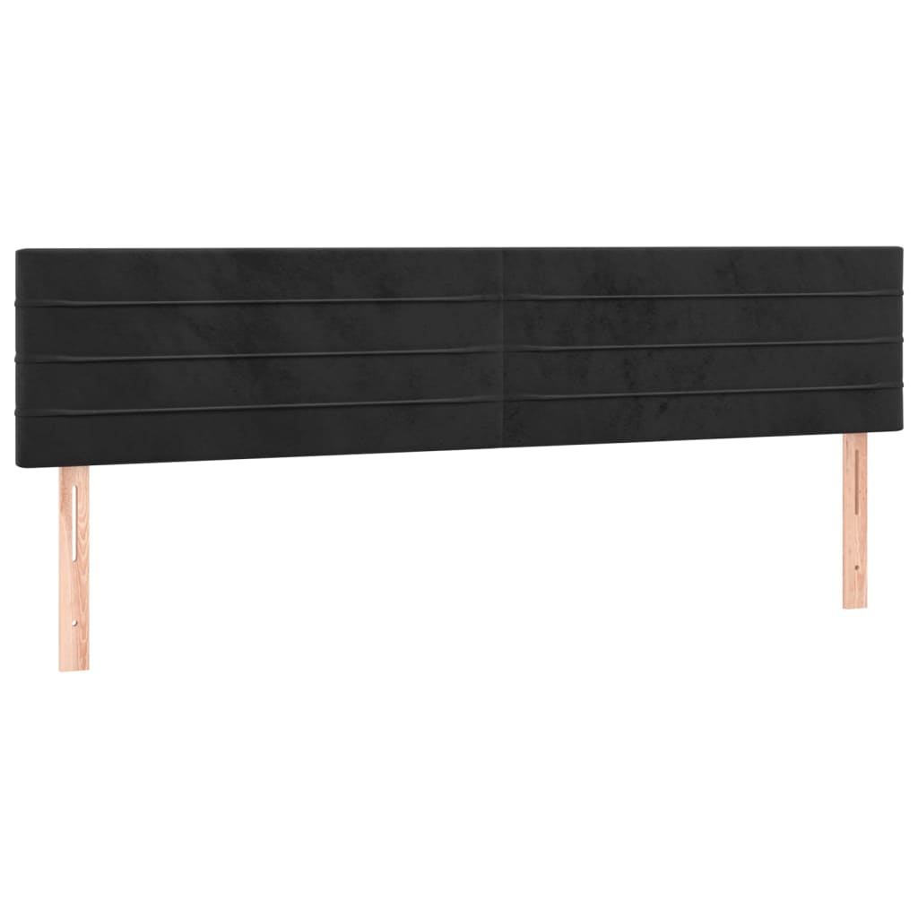 Sommier à lattes de lit et matelas Noir 200x200 cm Velours - XIOS