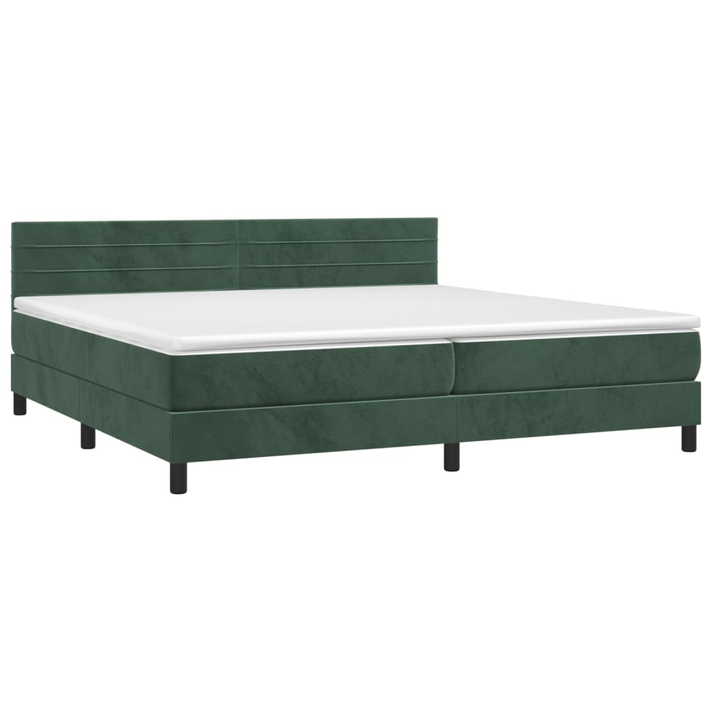 Sommier à lattes de lit et matelas Vert foncé 200x200cm Velours - XIOS