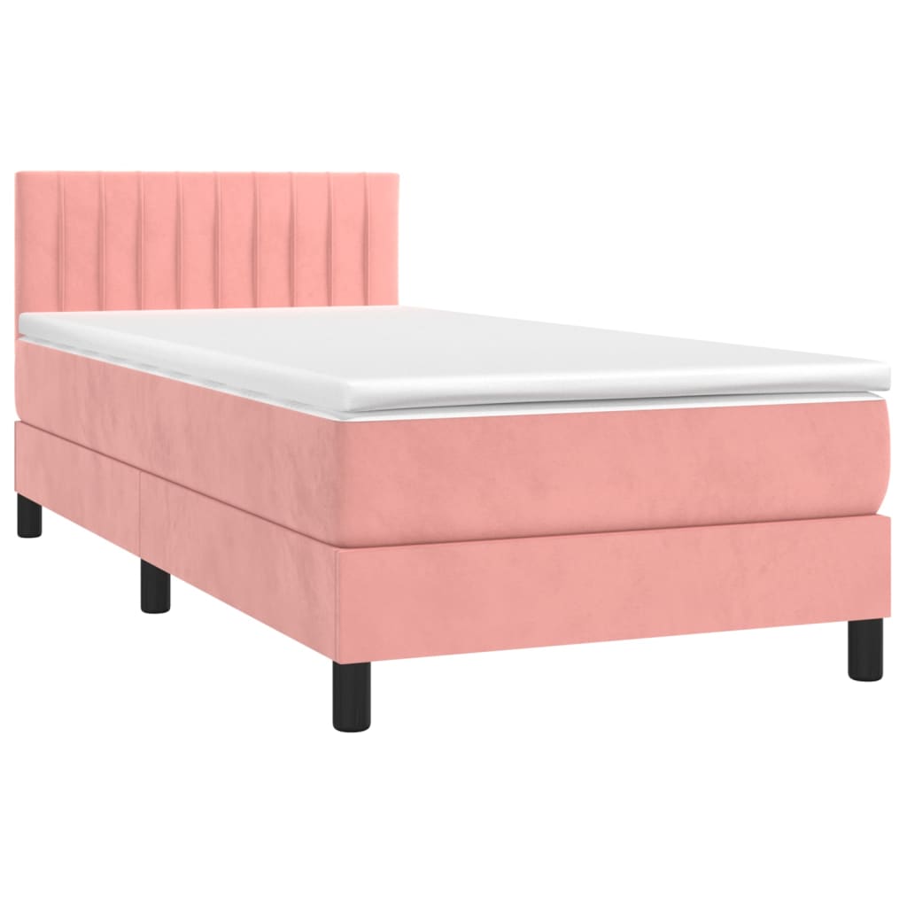 Sommier à lattes de lit avec matelas Rose 90x190 cm Velours - XIOS