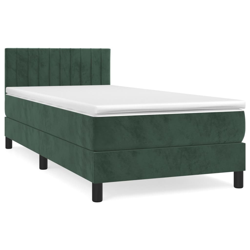 Sommier à lattes de lit avec matelas Vert foncé 100x200 cm - XIOS