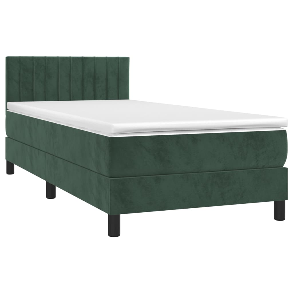 Sommier à lattes de lit avec matelas Vert foncé 100x200 cm - XIOS