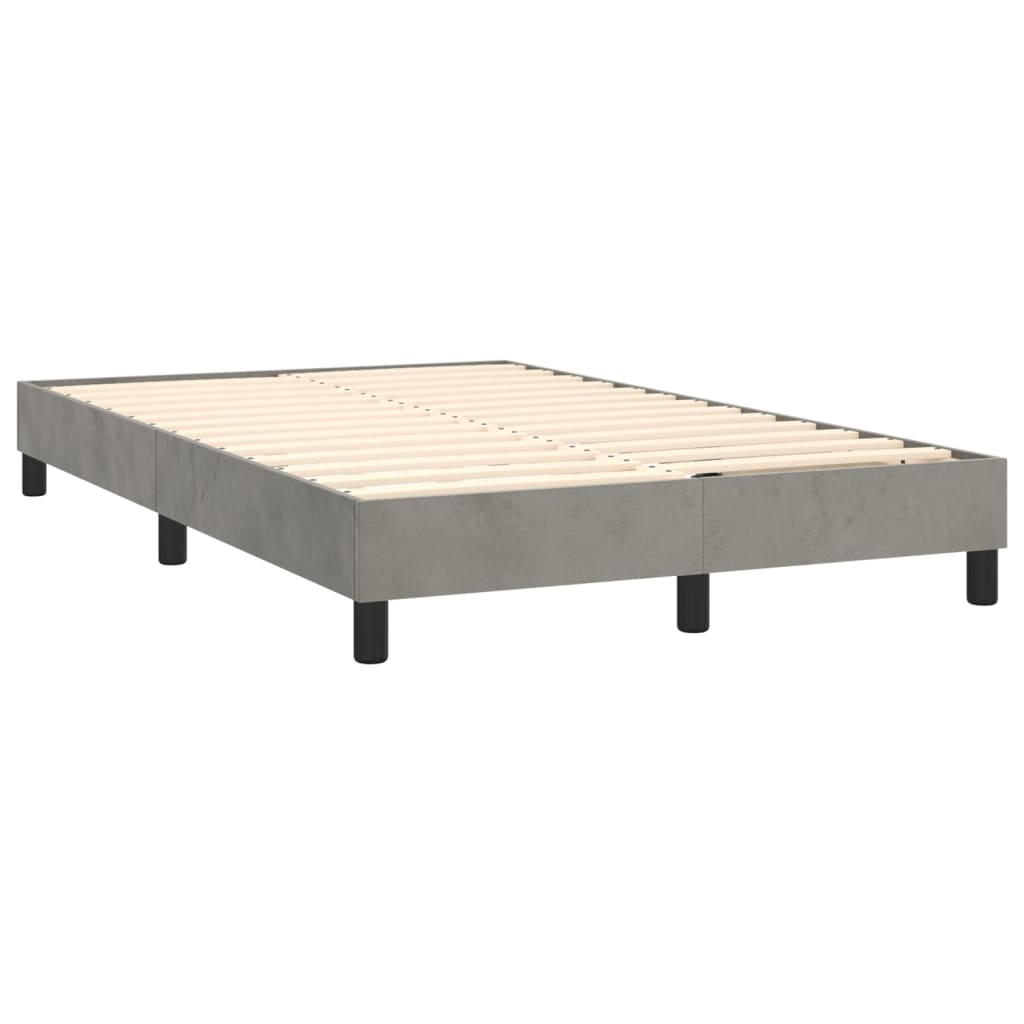 Sommier à lattes de lit et matelas Gris clair 120x200cm Velours - XIOS