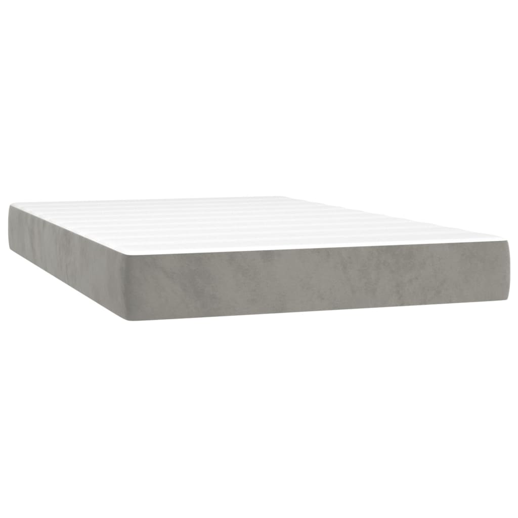 Sommier à lattes de lit et matelas Gris clair 120x200cm Velours - XIOS