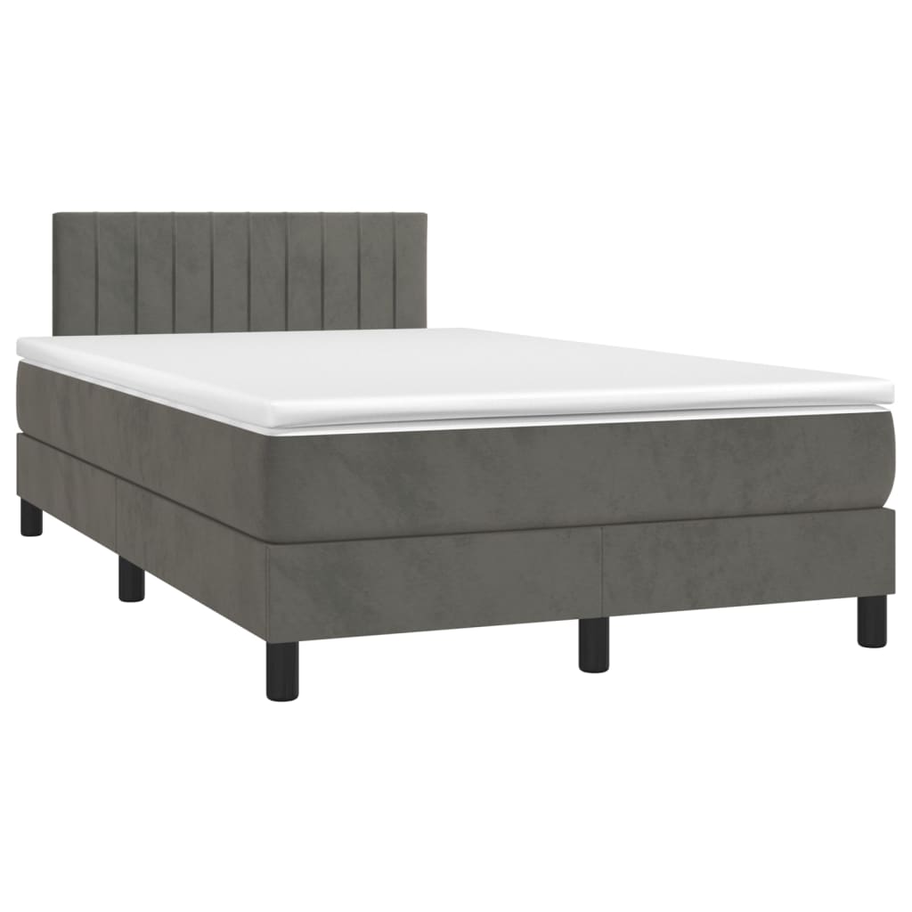 Sommier à lattes de lit et matelas Gris foncé 120x200cm Velours - XIOS