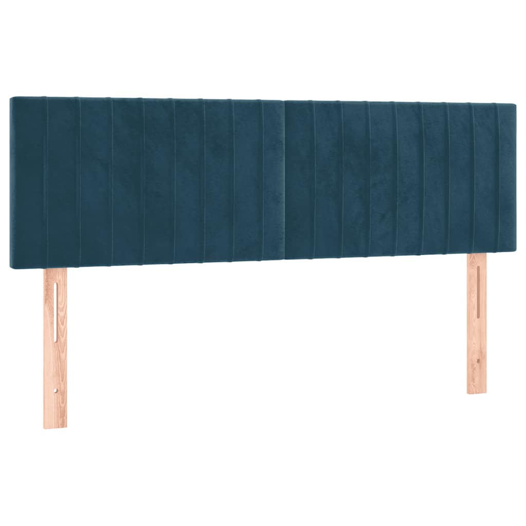 Sommier à lattes de lit et matelas Bleu foncé 140x190cm Velours - XIOS