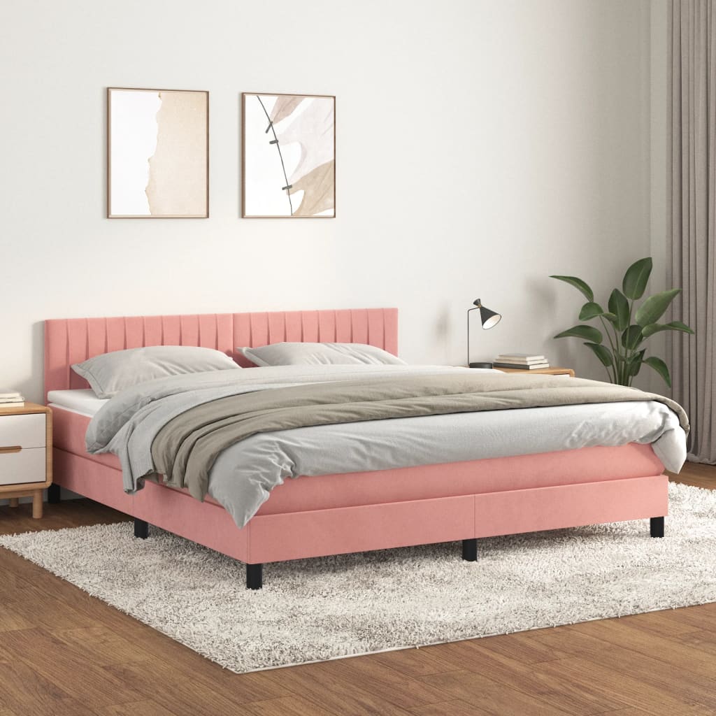 Sommier à lattes de lit avec matelas Rose 160x200 cm Velours - XIOS