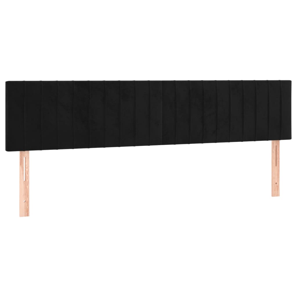 Sommier à lattes de lit et matelas Noir 200x200 cm Velours - XIOS