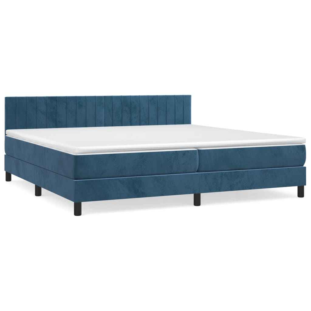 Sommier à lattes de lit et matelas Bleu foncé 200x200cm Velours - XIOS