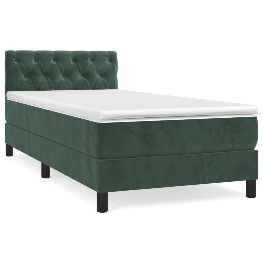 Sommier à lattes de lit et matelas Vert foncé 80x200 cm Velours - XIOS