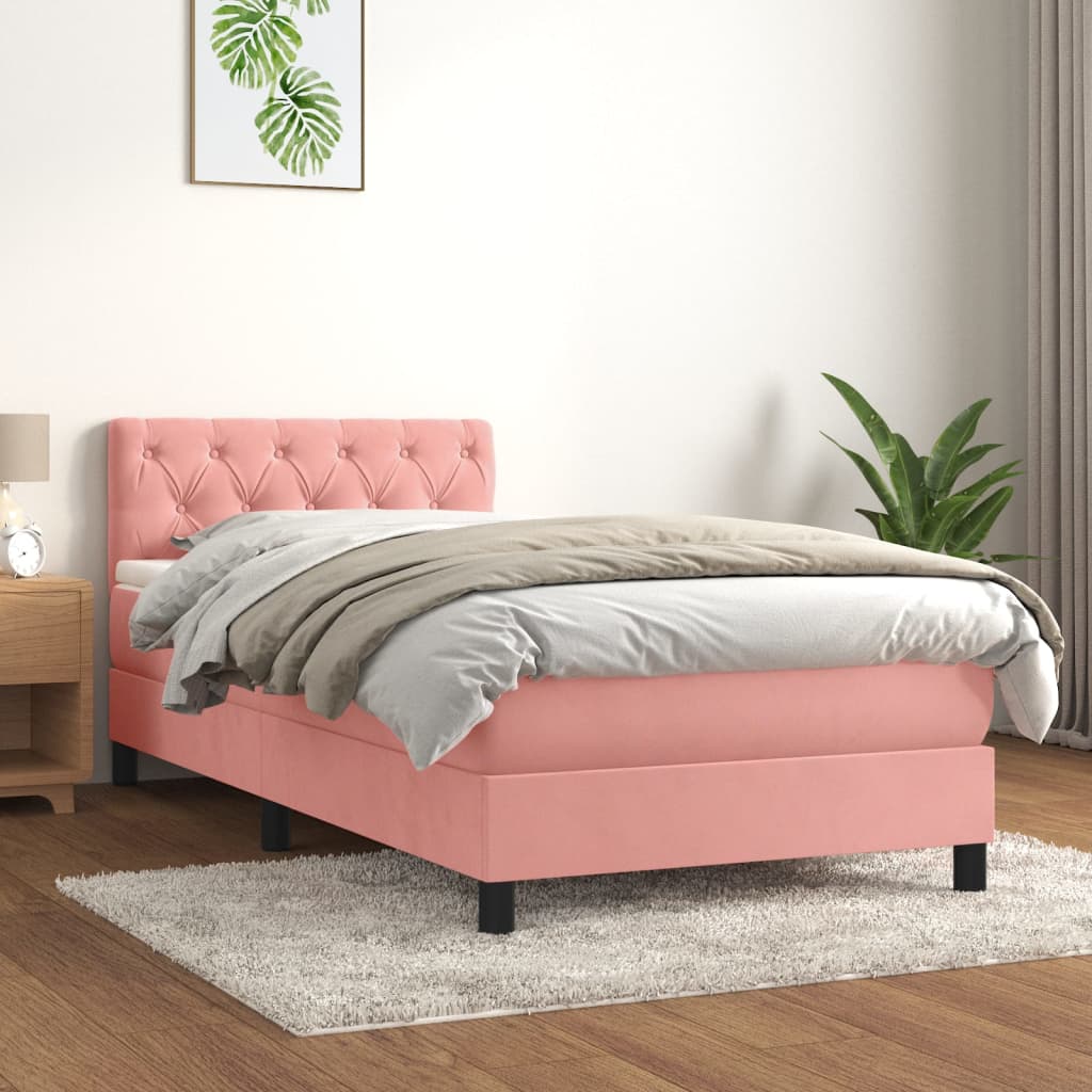 Sommier à lattes de lit et matelas Rose 80x200 cm Velours - XIOS