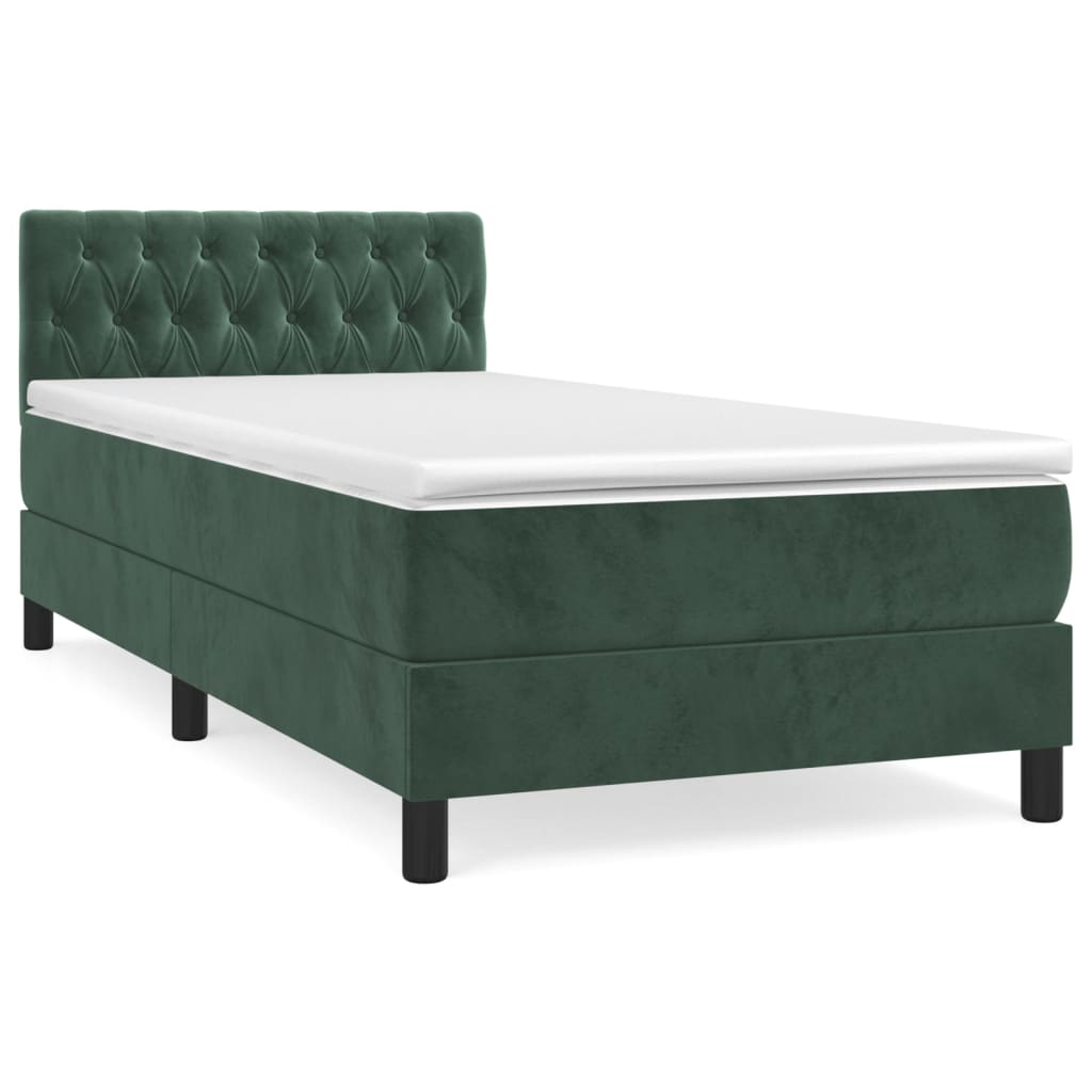 Sommier à lattes de lit avec matelas Vert foncé 90x190 cm - XIOS