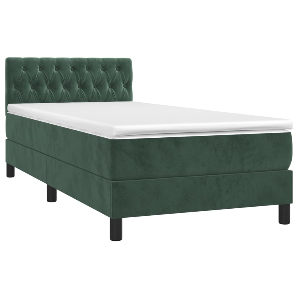 Sommier à lattes de lit avec matelas Vert foncé 90x190 cm - XIOS