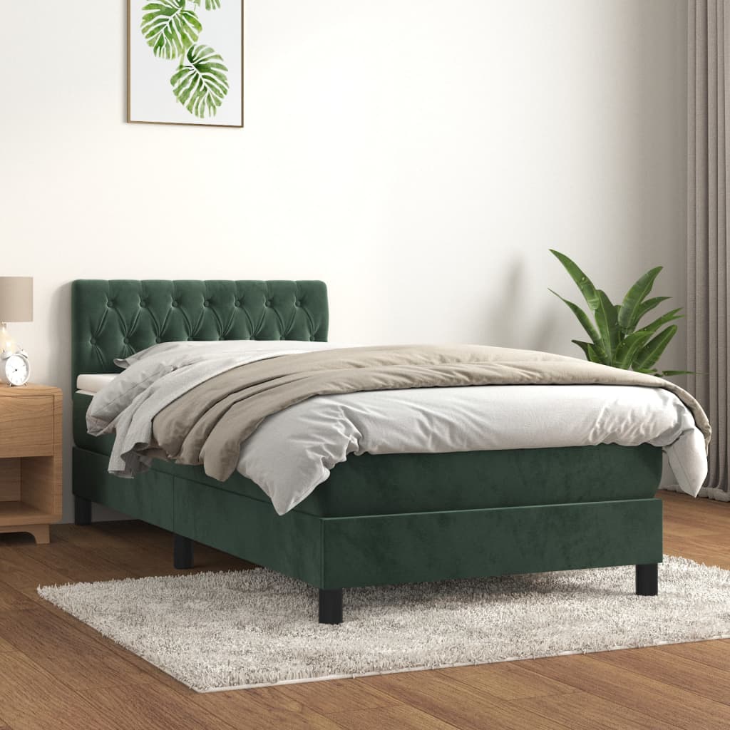 Sommier à lattes de lit avec matelas Vert foncé 90x190 cm - XIOS